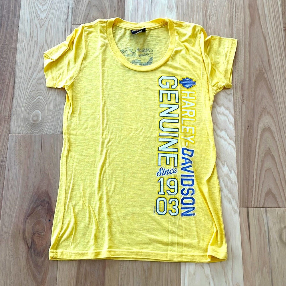 Harley-Davidson® Genuine Since 1903 Women’s Yellow Scoop Neck Tee - Large